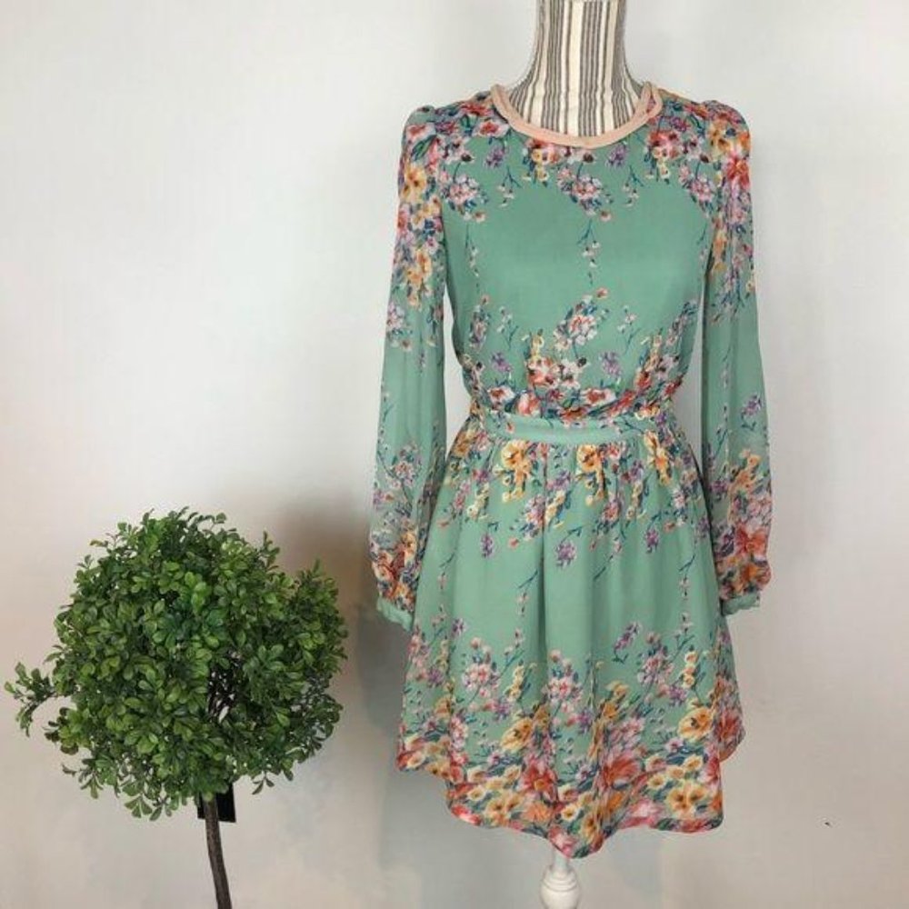 3/$25 Moon Collection Sm. Soft green floral dress